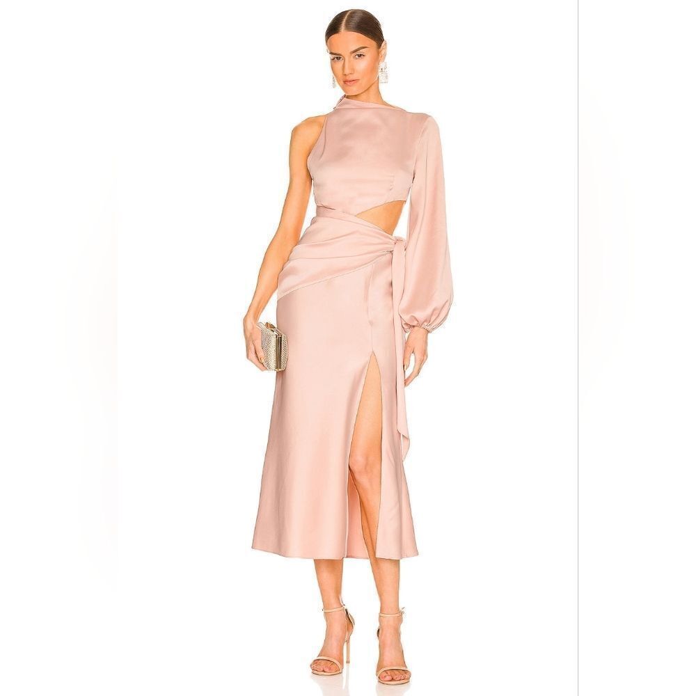 Revolve Misha Maryan Cut Out Dress In Rose Cloud- Size 10